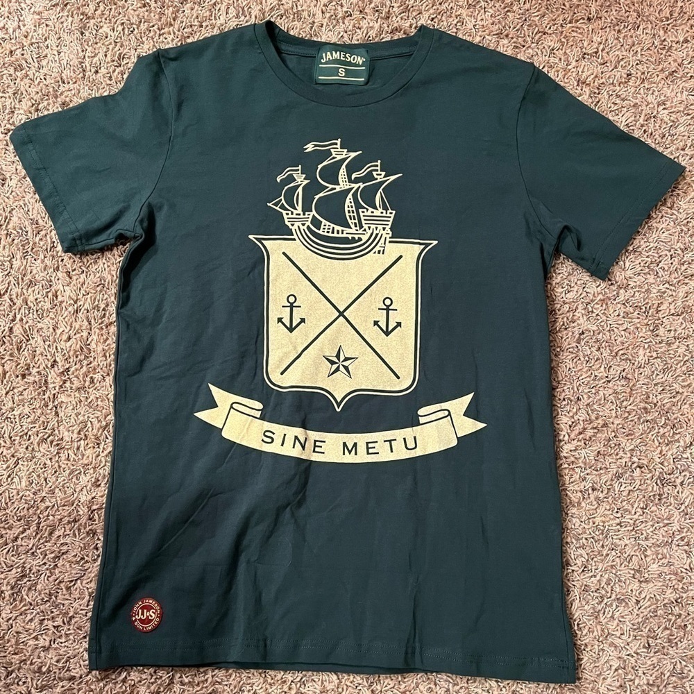 Jameson Whiskey Green Short Sleeve Shirt Sz S EUC